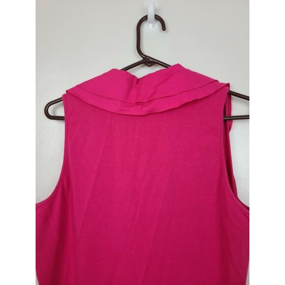 Nexx New York Womens Top Size Large Pink Sleeveless Ruffle Neck Blouse Casual - Picture 5 of 9